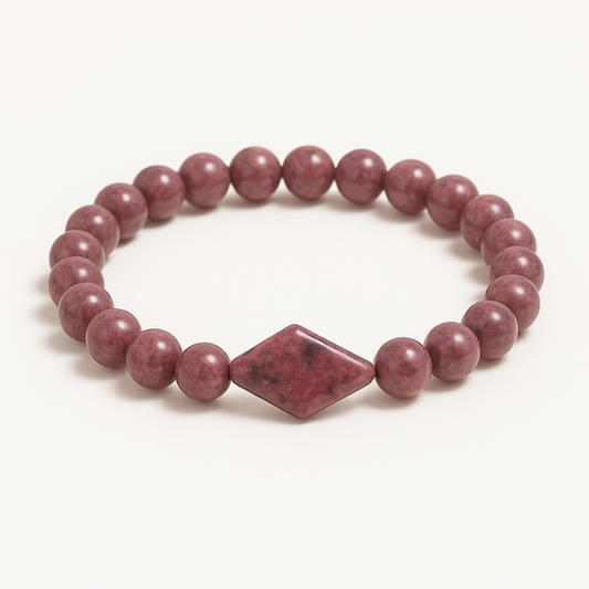 Bracelet Rhodonite "Collection Mosaïque" (Madagascar AA et Australie A)