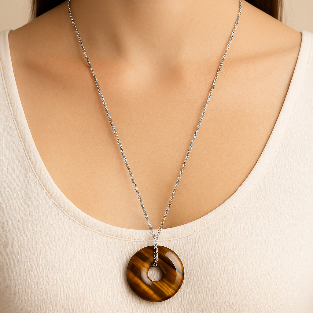 Collier Donuts Oeil-de-tigre