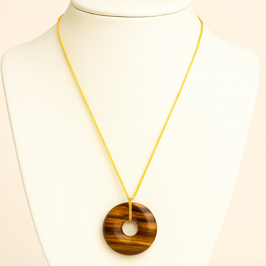 Collier Donuts Oeil-de-tigre