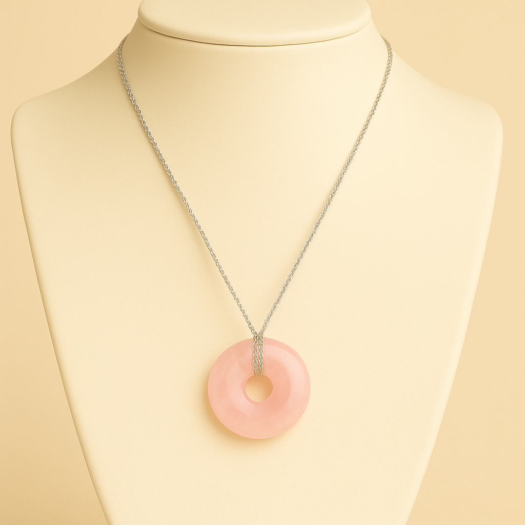 Collier Donuts Quartz rose