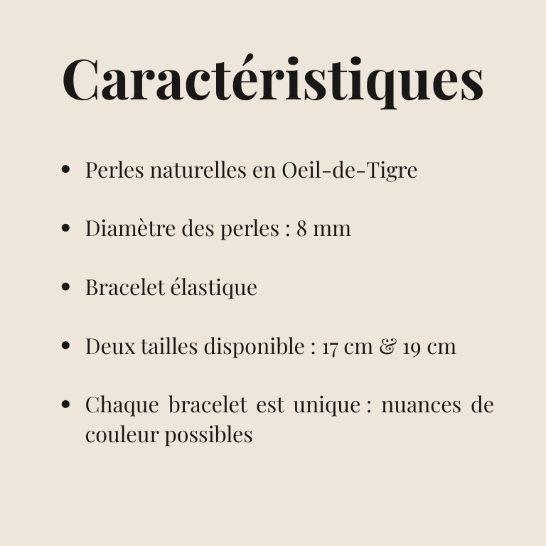 Bracelet Œil de Tigre  "Collection Essentielle"