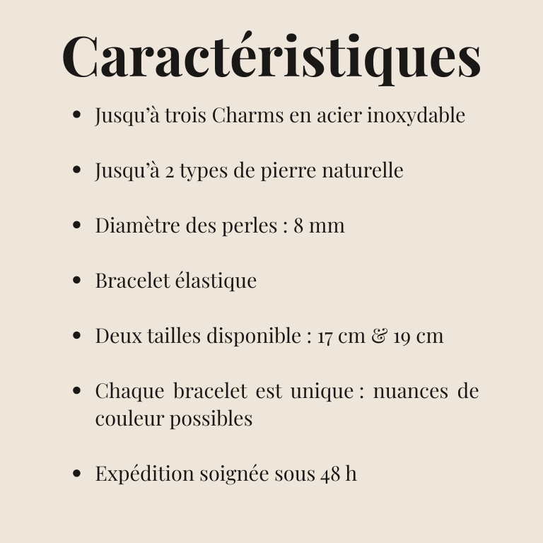 Bracelet personnalisé : Pierres naturelles & Charms