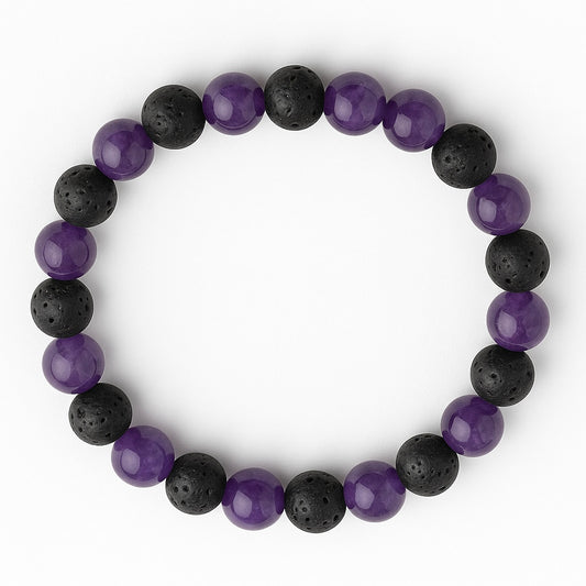 Bracelet Améthyste "Collection Volcanique"