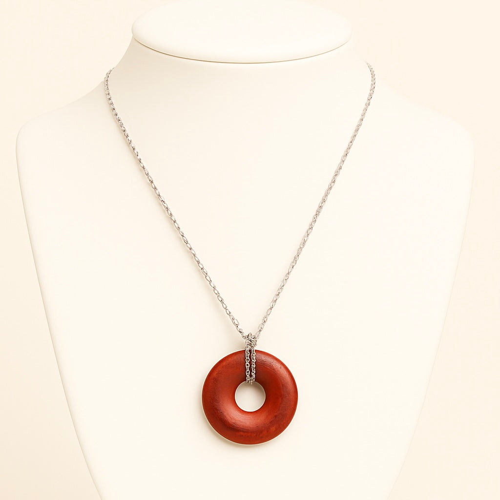 Collier Donuts Jaspe Rouge