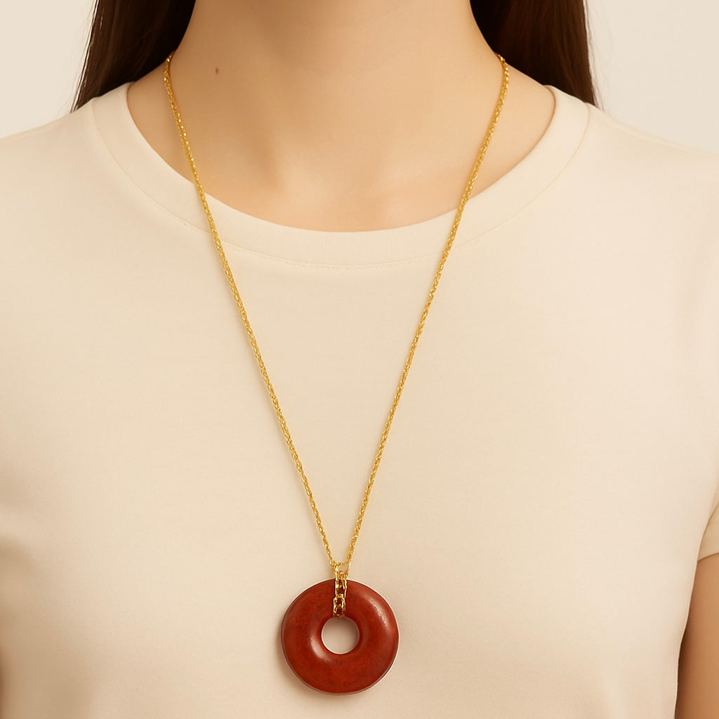 Collier Donuts Jaspe Rouge