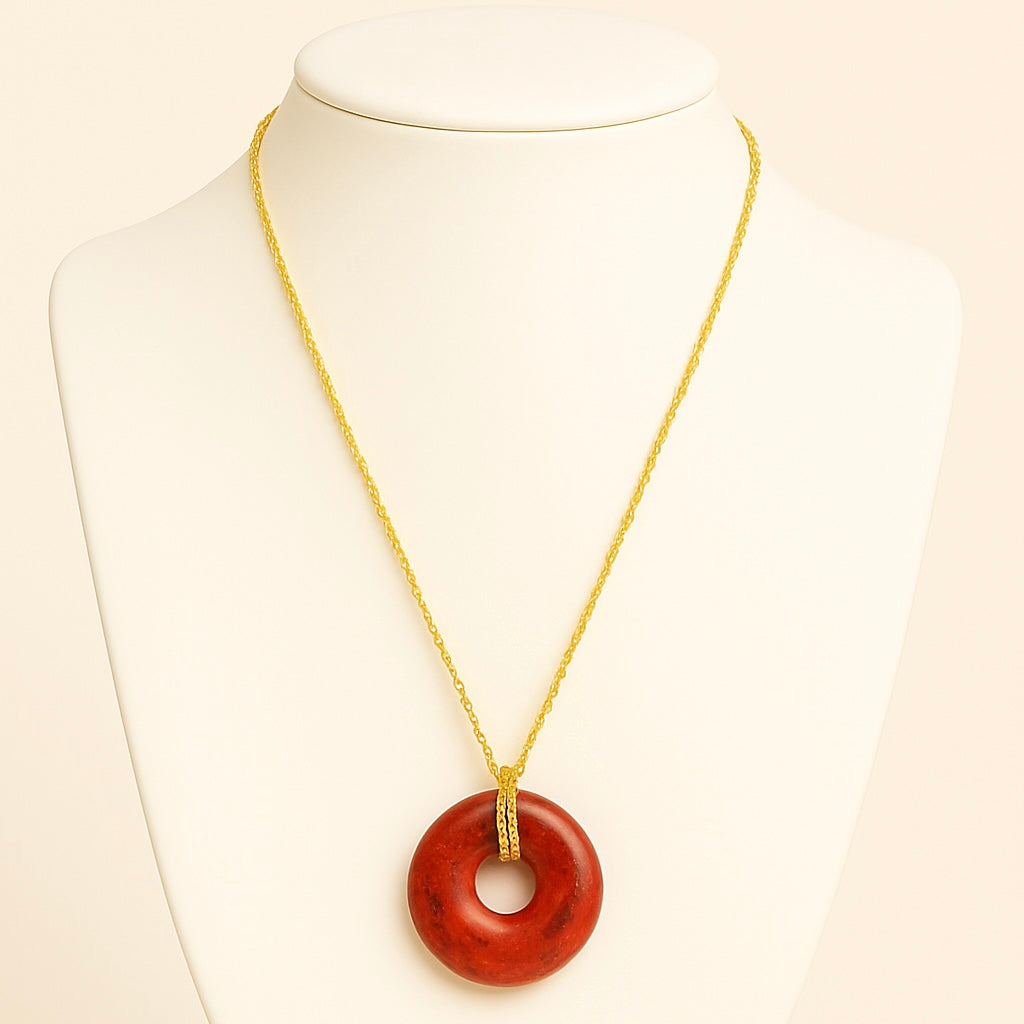Collier Donuts Jaspe Rouge