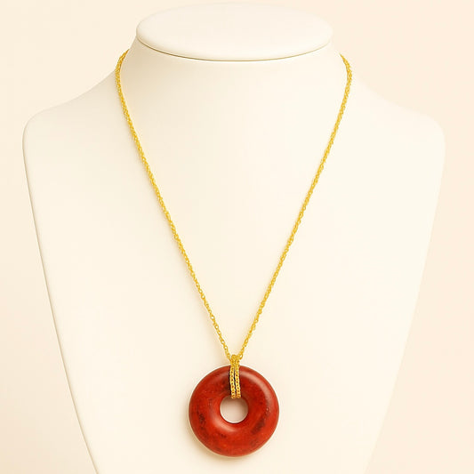Collier Donuts Jaspe Rouge