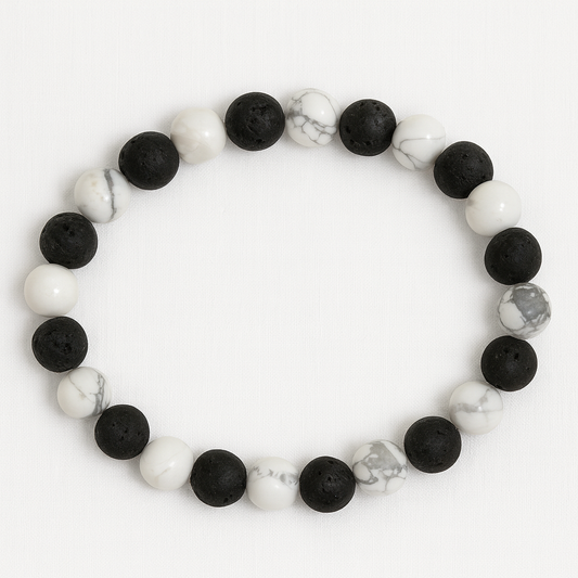 Bracelet Howlite "Collection Volcanique" (Zimbabwe A)
