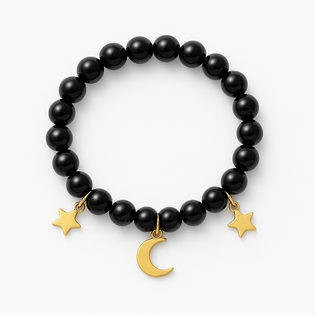 Bracelet Obsidienne Noire "Collection Halloween"
