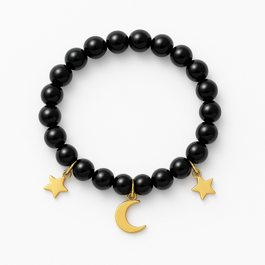 Bracelet Obsidienne Noire "Collection Halloween"