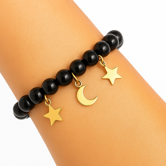 Bracelet Obsidienne Noire "Collection Halloween"