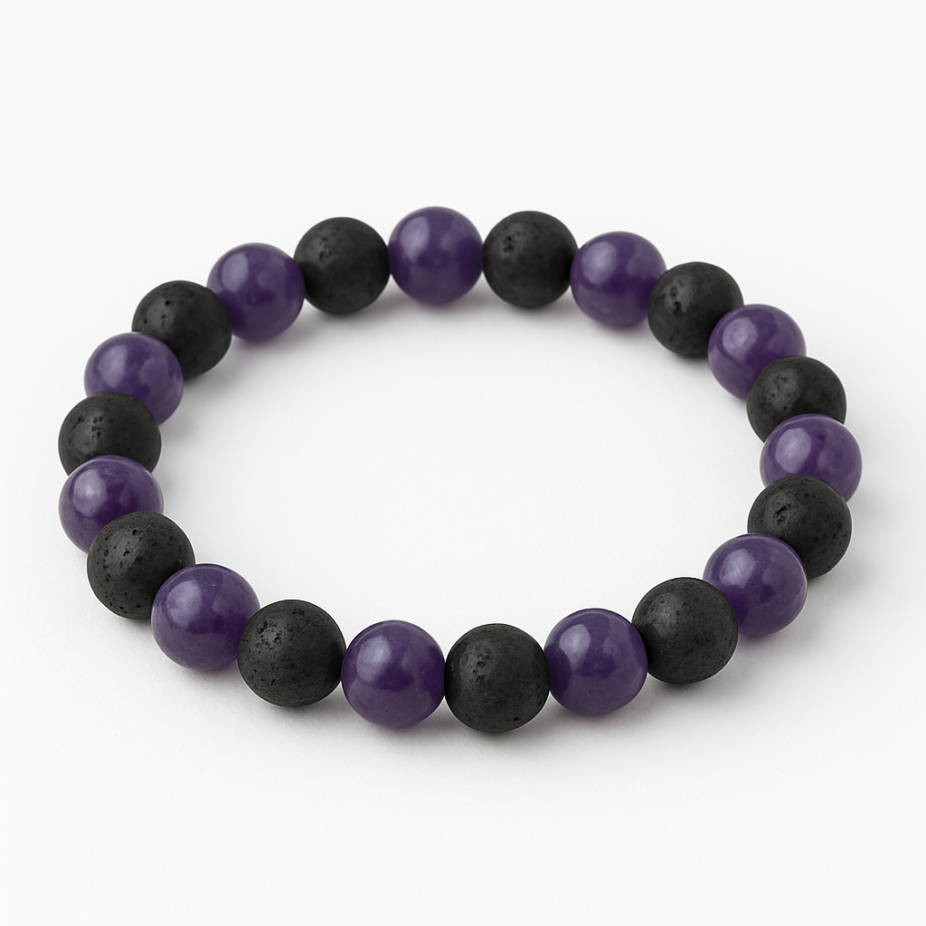 Bracelet Améthyste "Collection Volcanique"