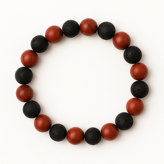 Bracelet Jaspe Rouge "Collection Volcanique" (Afrique du Sud A)