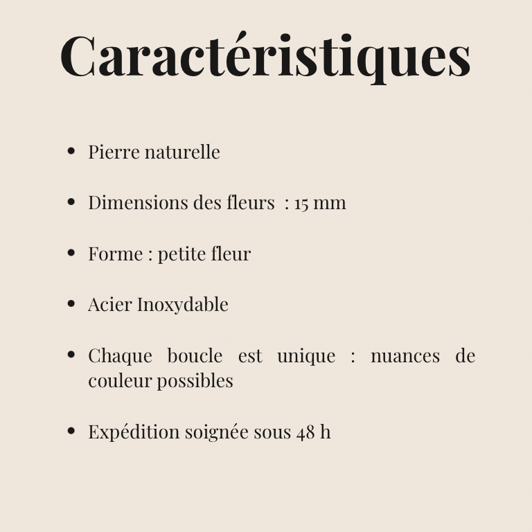 Boucles d’oreilles fleur en Howlite