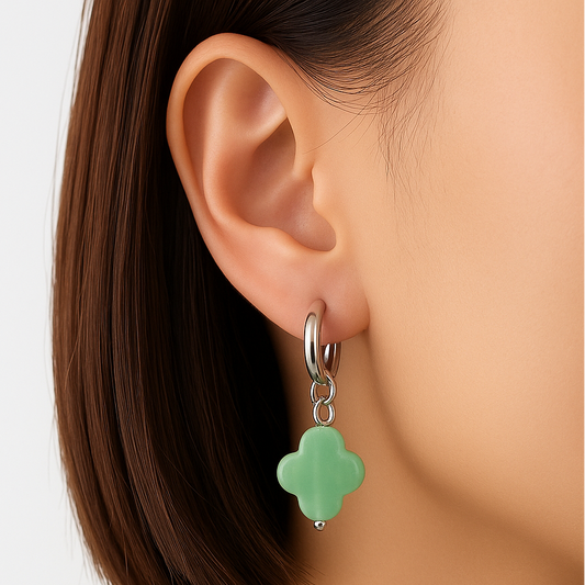 Boucles d’oreilles fleur en aventurine