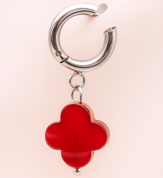 Boucles d’oreilles "fleur" en cornaline (Brésil A)