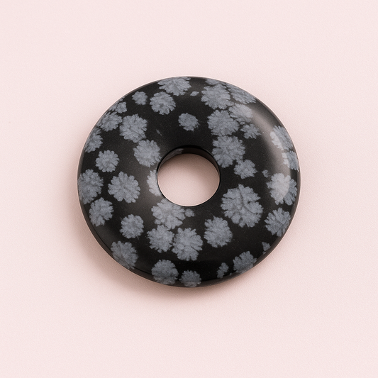 Collier Donuts obsidienne flocon de neige