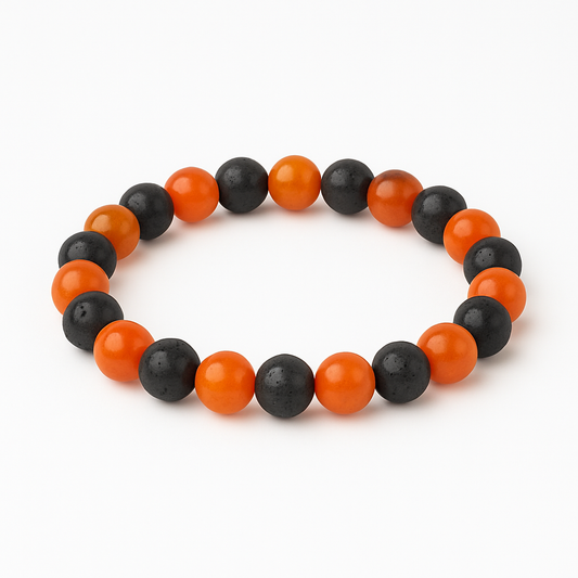 Bracelet Cornaline « Collection Volcanique » (Brésil A)