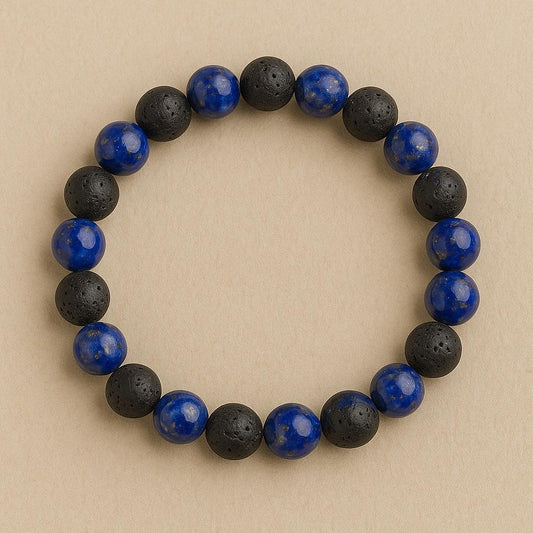 Bracelet Lapis Lazuli "Collection Volcanique" (Afghanistan A)