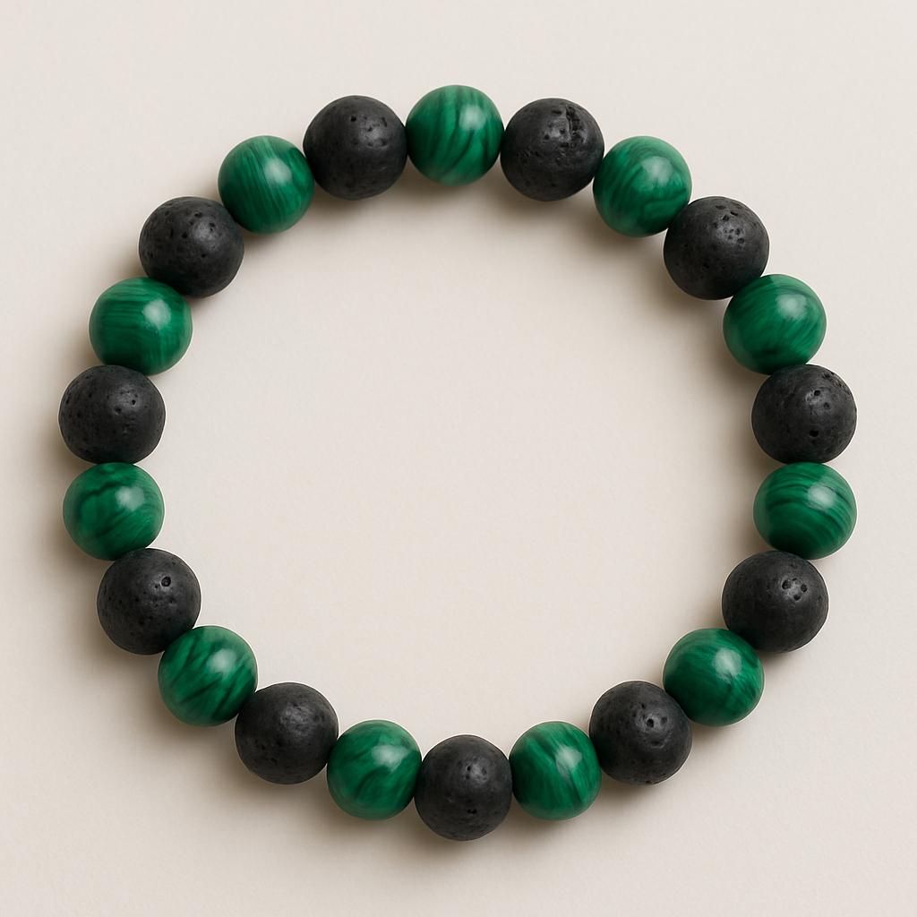 Bracelet Malachite "Collection Volcanique"