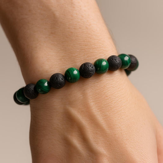 Bracelet Malachite "Collection Volcanique"