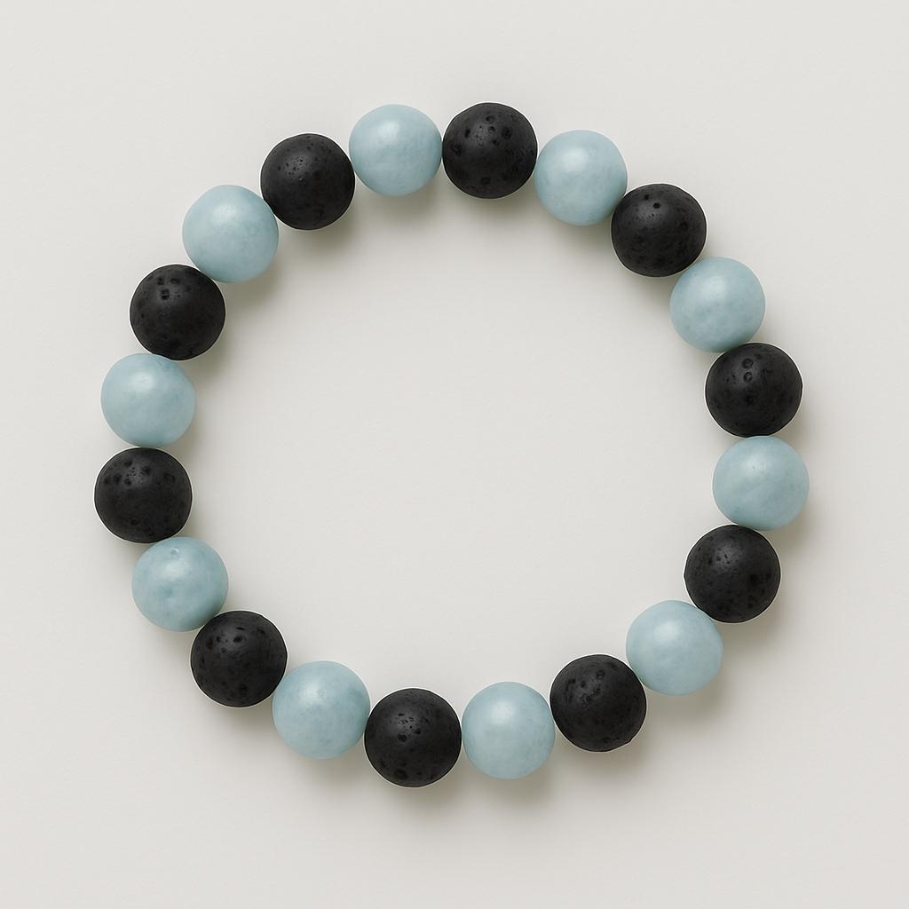 Bracelet Aigue-Marine "Collection Volcanique"