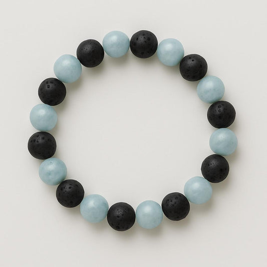 Bracelet Aigue-Marine "Collection Volcanique" (Brésil A)