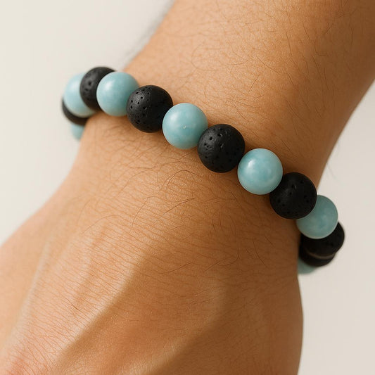 Bracelet Aigue-Marine "Collection Volcanique"