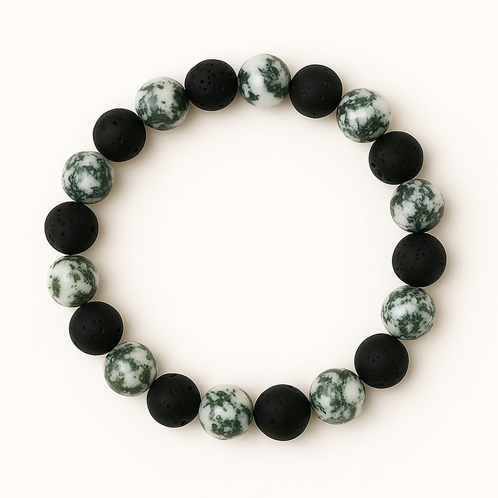 Bracelet Agate Arbre "Collection Volcanique" (Brésil A)