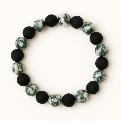 Bracelet Agate Arbre "Collection Volcanique" (Brésil A)