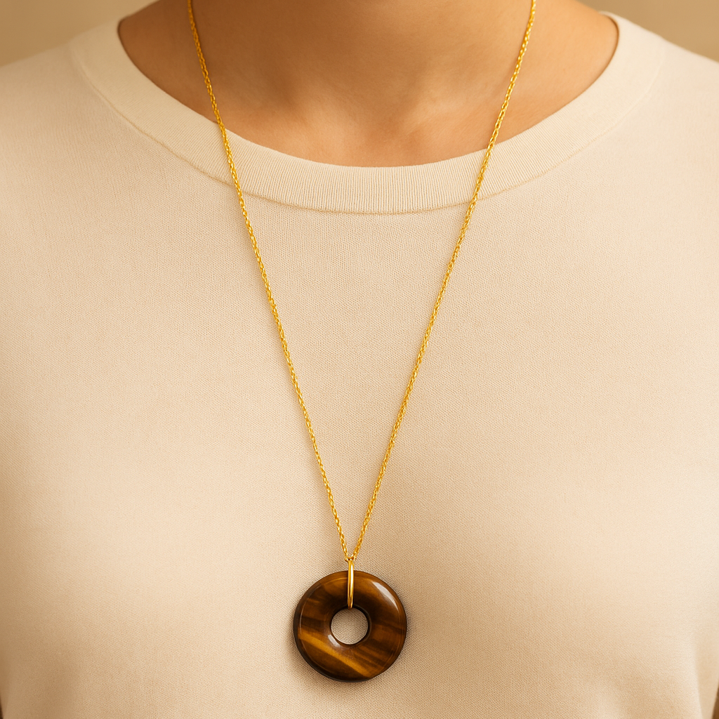 Collier Donuts Oeil-de-tigre