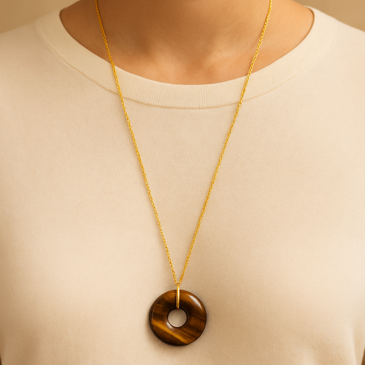 Collier Donuts Oeil-de-tigre (Afrique Du Sud A)