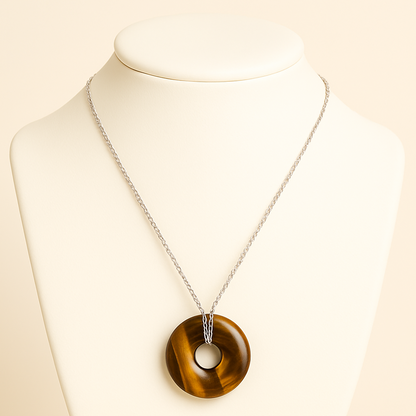 Collier Donuts Oeil-de-tigre