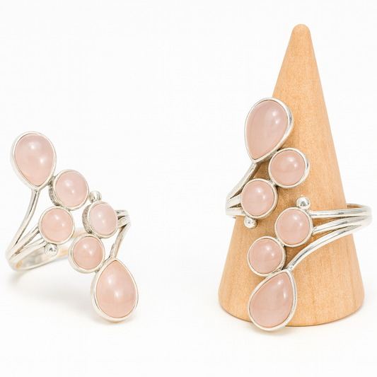 Bague Orion « Collection Constellation » (Quartz Rose AA, Madagascar)