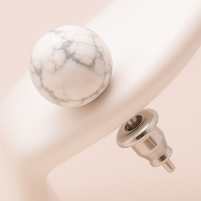 Boucles d’oreilles Howlite "Collection Perle"