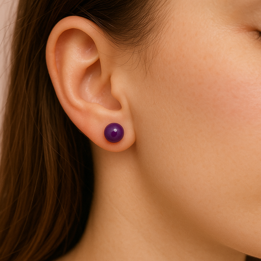 Boucles d’oreilles Améthyste "Collection Perle"