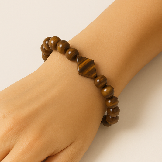 Bracelet en Œil de Tigre "Collection Mosaïque"