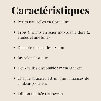 Bracelet Cornaline "Collection Halloween"