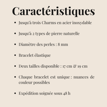 Bracelet personnalisé : Pierres naturelles & Charms