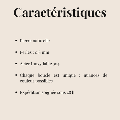 Boucles d’oreilles en Rhodonite "Collection Perle"