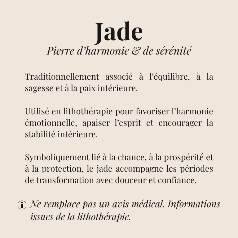 Bracelet en Jade "Collection essentielle" (Chine A)