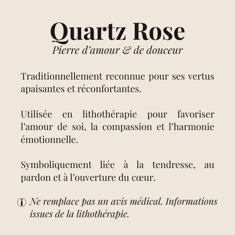 Talisman Quartz Rose "Collection Heka" (Brésil A)