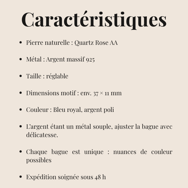 Bague Orion « Collection Constellation » (Quartz Rose AA, Madagascar)