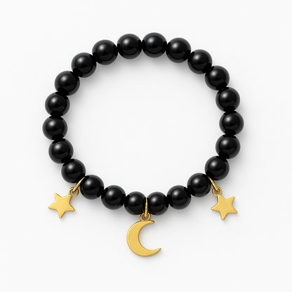 Bracelet Obsidienne Noire "Collection Halloween"