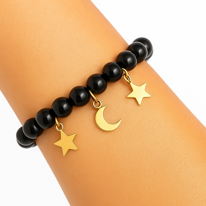 Bracelet Obsidienne Noire "Collection Halloween"