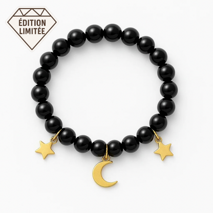 Bracelet « Céleste » en Obsidienne noire