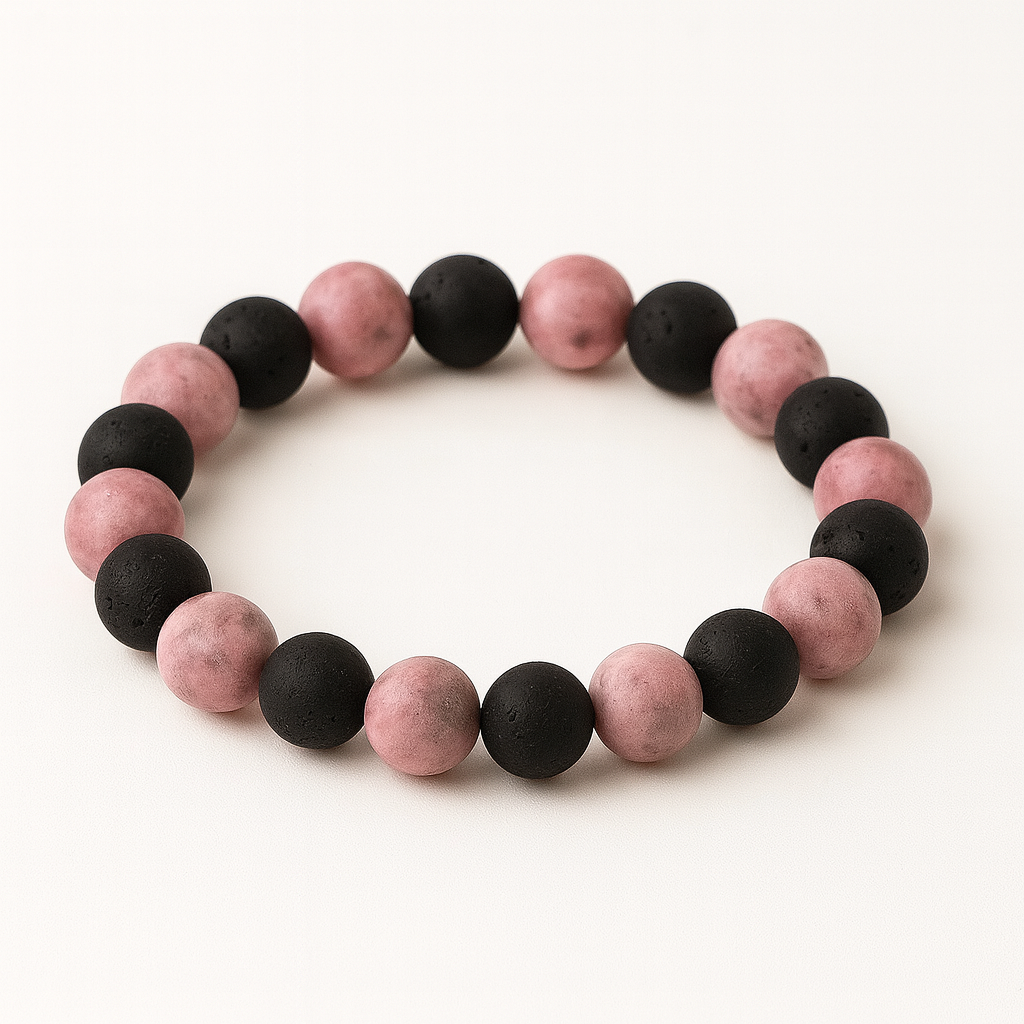 Bracelet Rhodonite "Collection Volcanique"