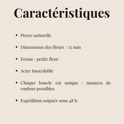 Boucles d’oreilles fleur en Howlite