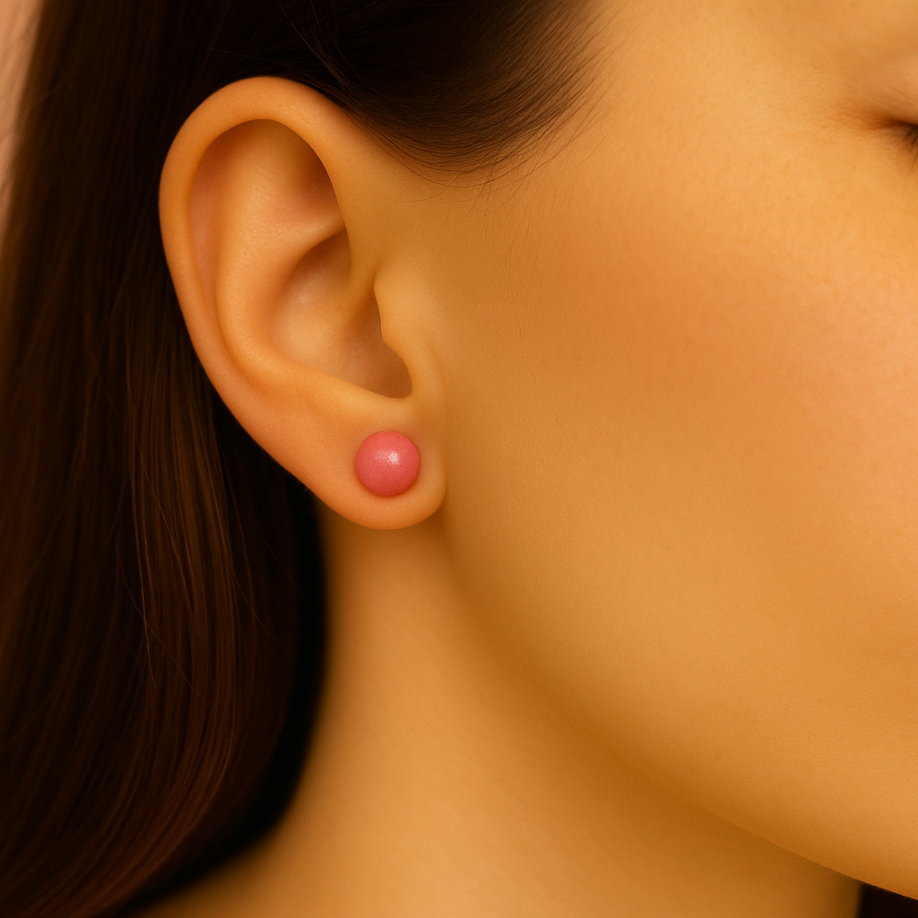 Boucles d’oreilles en Rhodonite "Collection Perle"