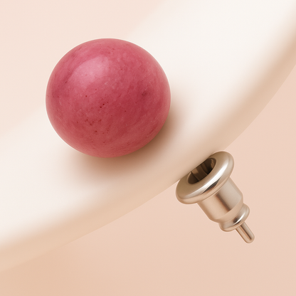 Boucles d’oreilles en Rhodonite "Collection Perle"